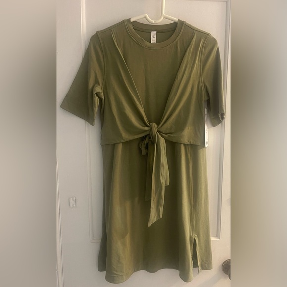 Lululemon Pima Cotton Wrap-Front T-Shirt Dress Size 4(NWT) - Picture 1 of 4